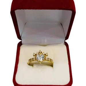 Anillo corona Celestina con piedras oro 18K - tiara elegante delicada Santiago Chile