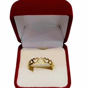 Anillo multi corazon oro 18K - sin interrupciones delicado Santiago Chile
