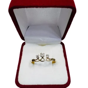 Anillo princesa corona delicada oro 18K - tiara elegante Santiago Chile