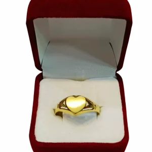 Anillo sello corazón calado oro 18K - joya romántica personalizable Santiago Chile