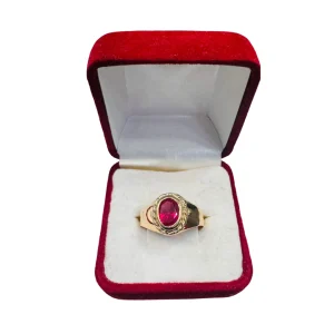 Anillo sello redondo oro 18K - diseño clásico grabable Santiago Chile