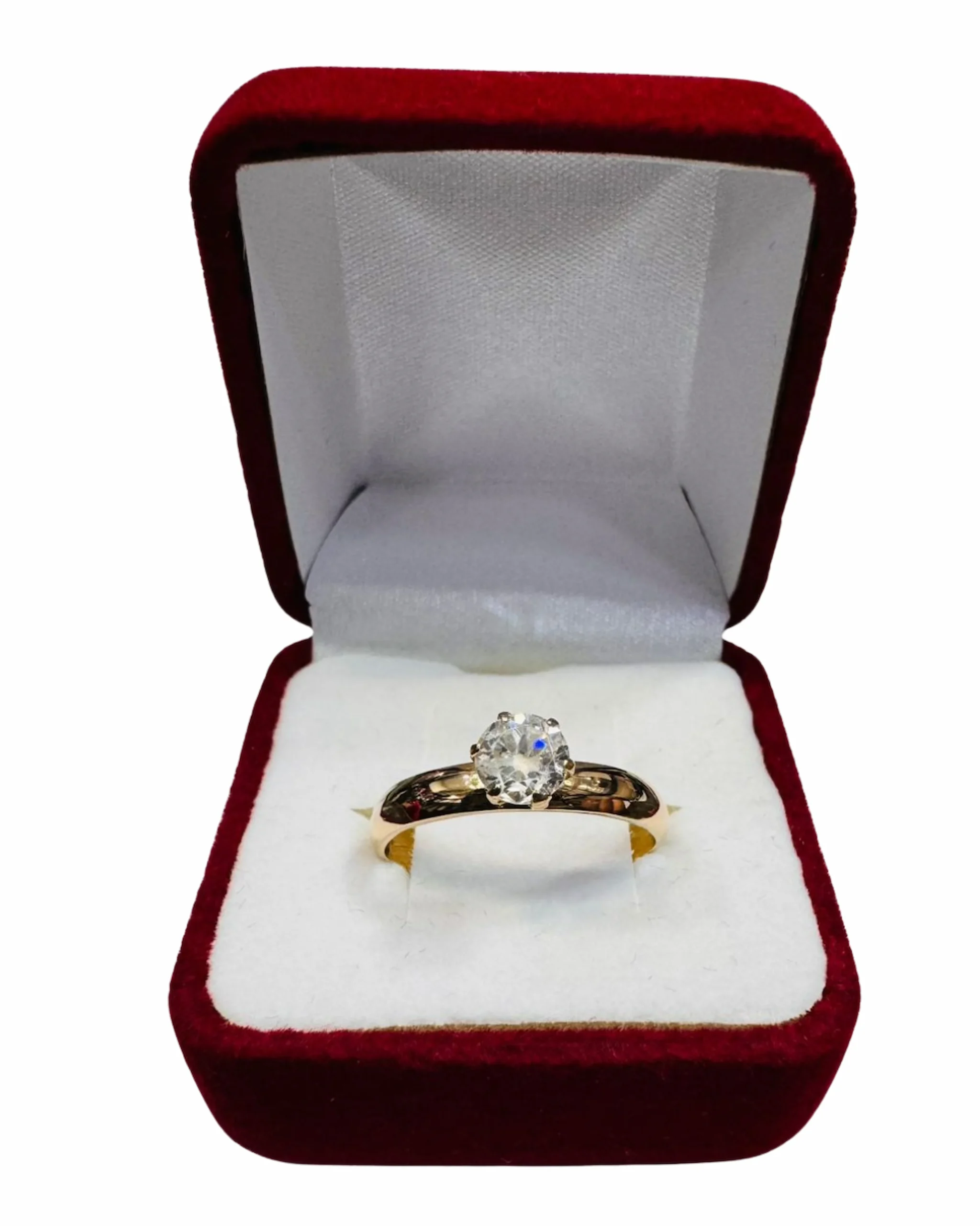 Anillo solitario media caña 3mm con circón suizo oro 18K - acompañante argolla matrimonio Santiago Chile