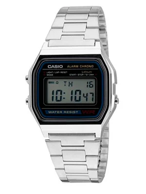 Reloj Casio A158WA plateado para hombre disponible en Joyas KM Mall Arauco Estación