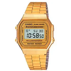 Reloj Casio A168WG dorado para hombre disponible en Joyas KM Mall Arauco Estación