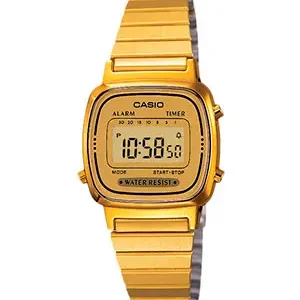 Reloj Casio LA670WGA dorado para dama disponible en Joyas KM Mall Arauco Estación