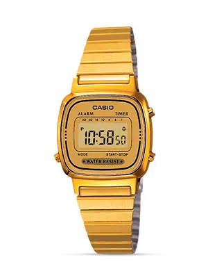 Reloj Casio LA670WGA dorado para dama disponible en Joyas KM Mall Arauco Estación